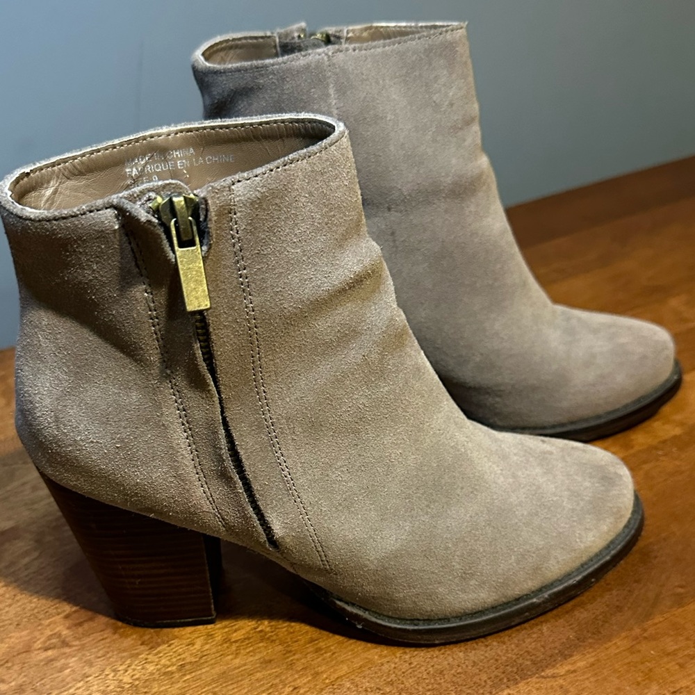 Taupe Suede Booties